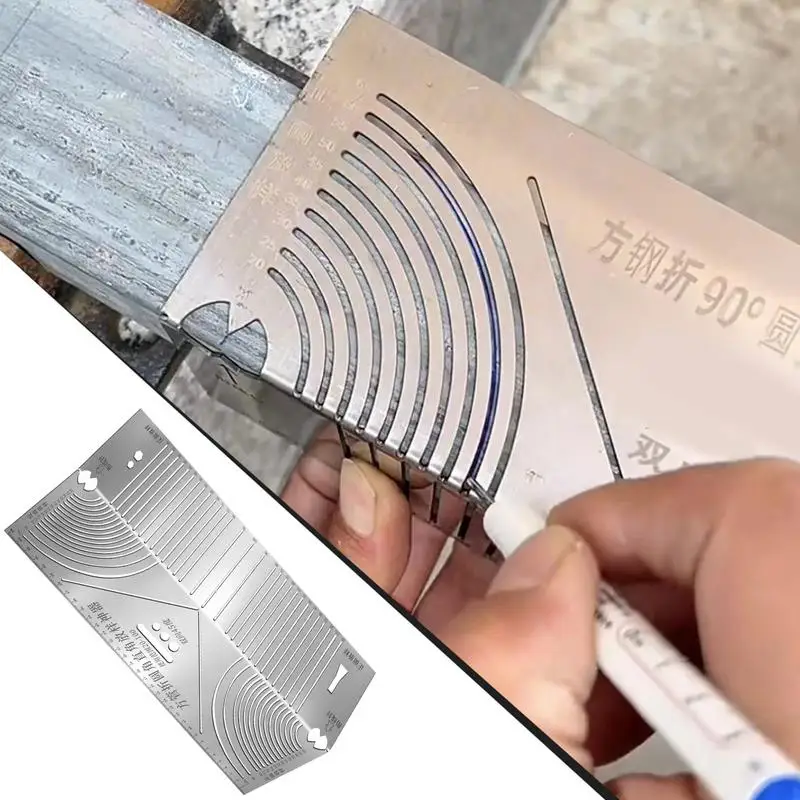 NEW Arc Marking Ruler Right Angle Construction Arc Parallel Drawing Tool 90 Degree Folding Ruler for Metalworking Cutting Guide