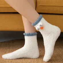 

New Socks Women Winter Warm Thicken Men Socks Harajuku Outdoor Soft Casual Cartoon Cute Socks Wool Cashmere Home Kawaii Sock