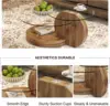 Glass Coffee Table,Modern Round Tempered Glass Coffee Tables for Living Room,3-Tier Circle Wood Coffee Table with Cocktail Table 2