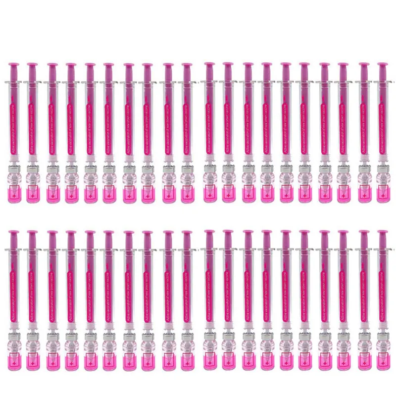 

40Pcs Vaccine Neutral Pens Simulation Injection Syringe Gel Pen Black Ink Signature Pen Student School Office Supplies