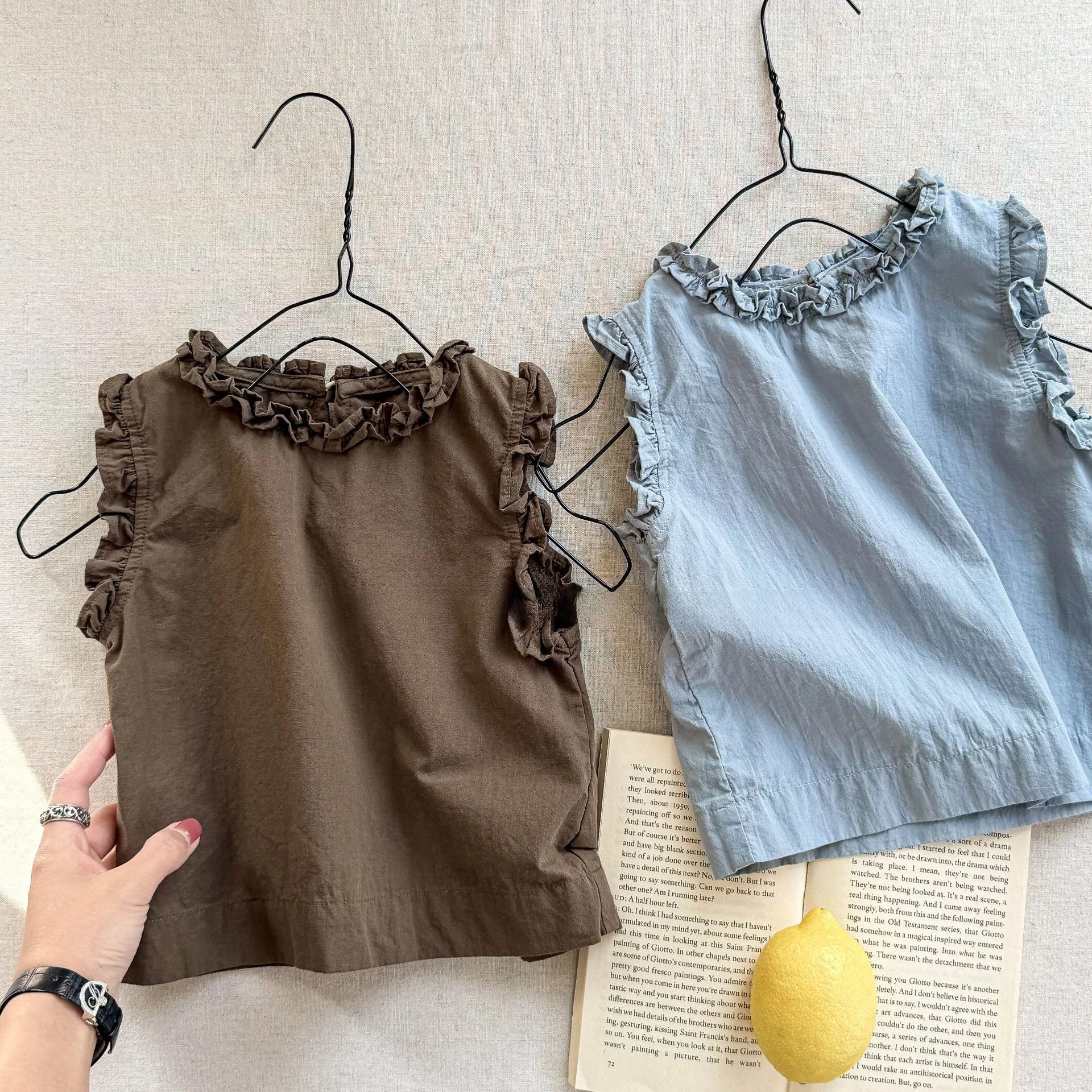 Kids shirts Children's Vest Summer Korean Girl's Sleeveless Lace 1-7Year Casual Tops