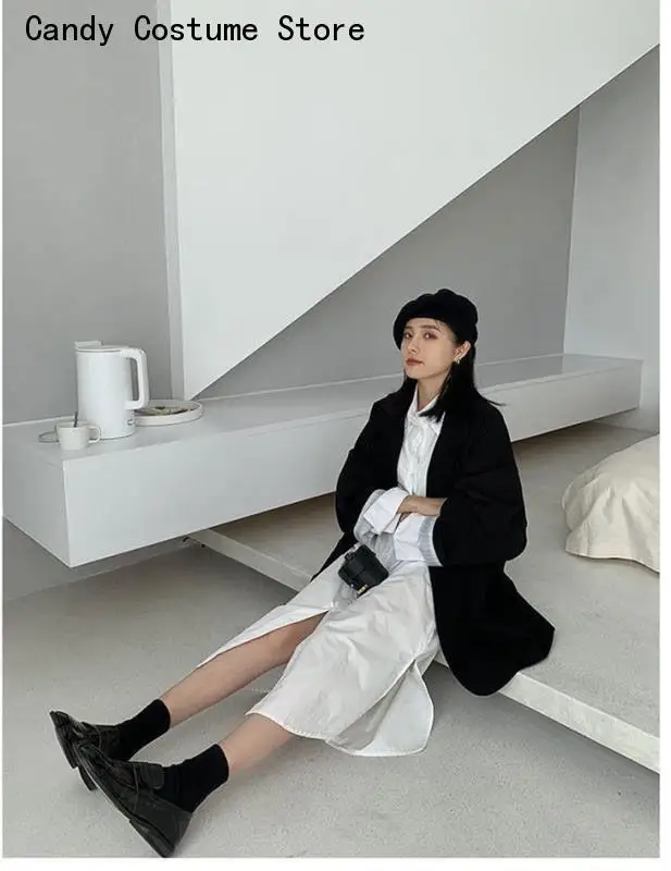 Simple Office Lady All-match Outwear Pockets Retro Elegant Formal Colleges Femme Pure Color Blazers Women