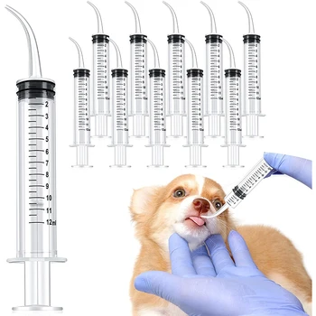 12ml Pet Feeding Syringes with Measurement for Small Dog Cats Puppy Kitten and Other Small Animal Liquid Syringe Feeder Supplies 1