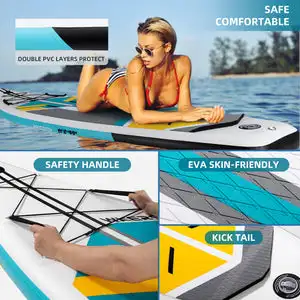 11ft6in Inflatable Stand Up Paddle Board Non-Slip Kayak SUP with SUP Accessories for Youth Adults Outdoor Water Sports Surfboard 4