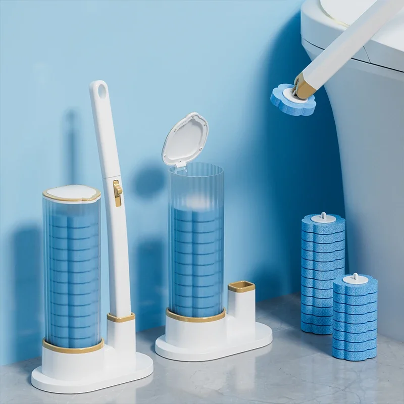 Disposable Toilet Brush Wall-mounted Toilet Cleaner Replacement Head Cleaning Tool Toilet Brush WC Kit Bathroom Accessories