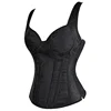105577-9b0236.jpg Corset femme avec bretelles noir surbuste Corsets gilet grande taille Steampunk Corsets et Bustiers à lacets désossé Jacquard haut Corset