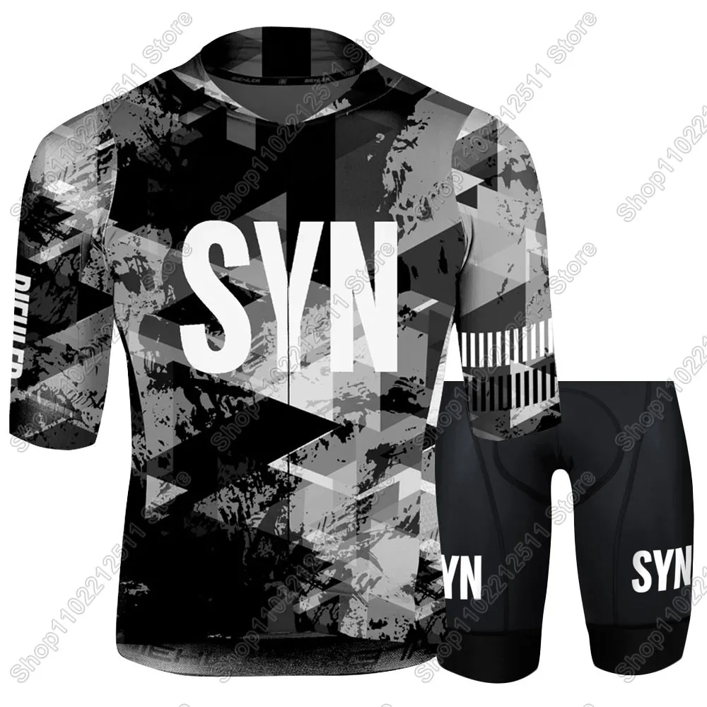 SYN Team Cycling Jersey Set Mens Summer Clothing Road Bike Suit Mountain Bicycle Shirt Bib Shorts MTB Ropa Maillot