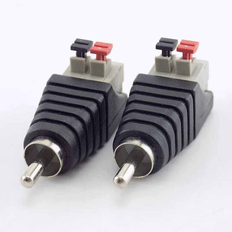 

1pcs RCA Cable to Audio Male A/V Connector Speaker Wire Universal Adapter Jack Press Plug Terminal adaptor