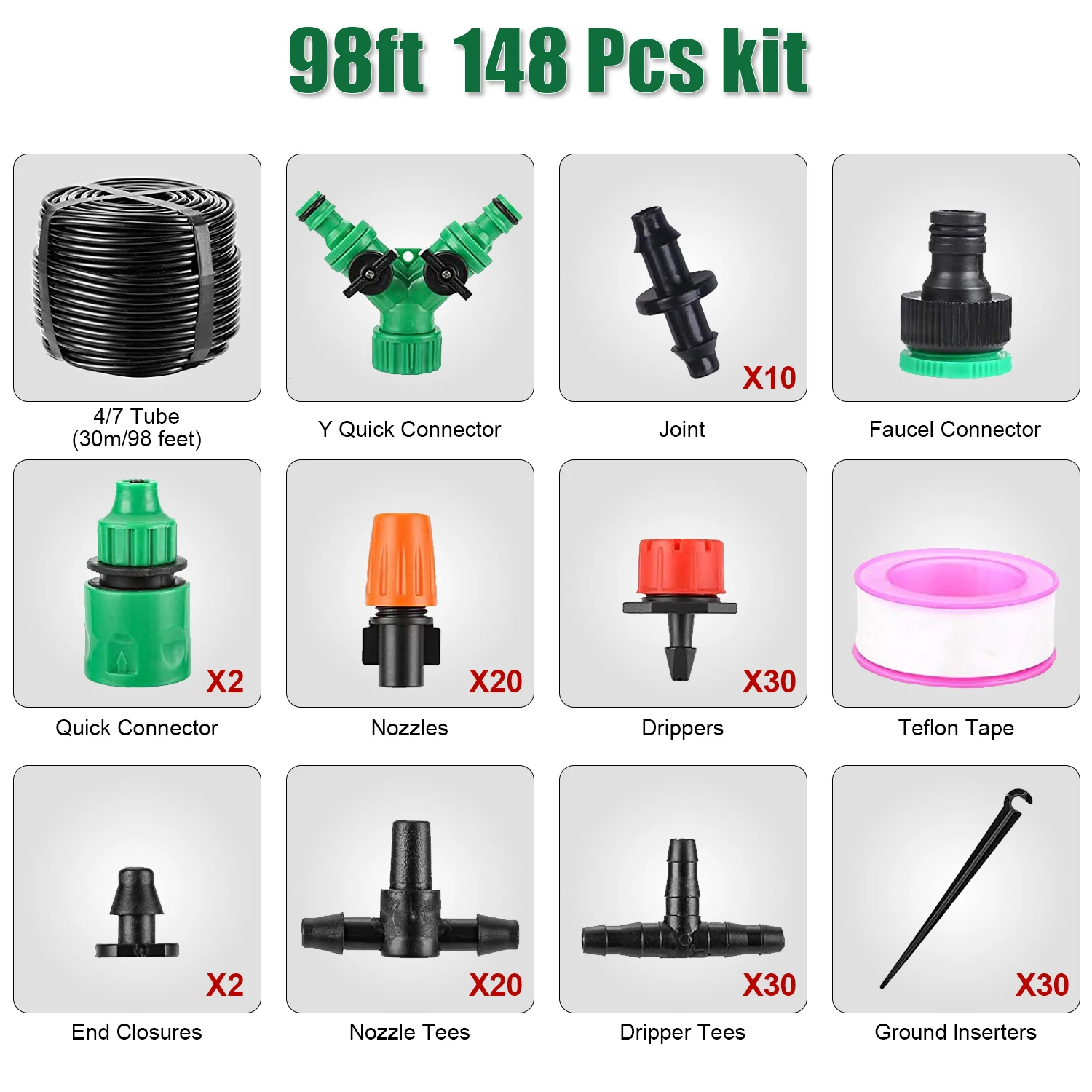 Irrigation System Garden Tools Drip Watering Kits Automatic Watering Hose With Adjustable Convenient Installtion Saveing Water - 6