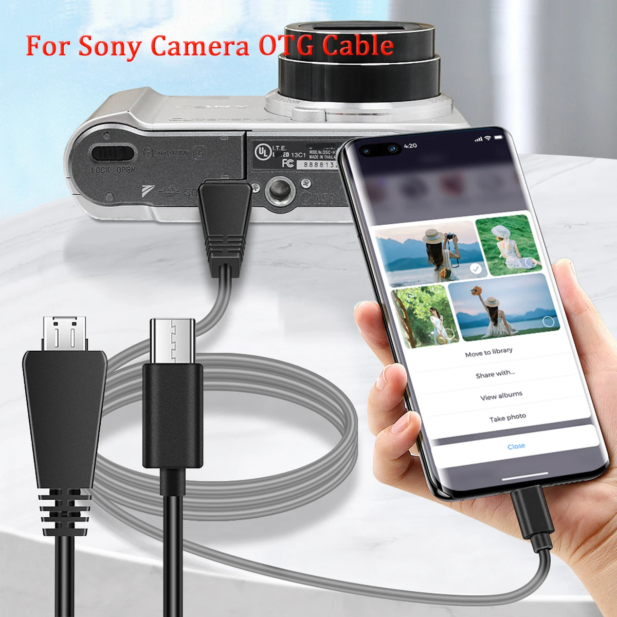 High-Speed Type-C OTG Cable for Seamless SONY Camera to Android Connection