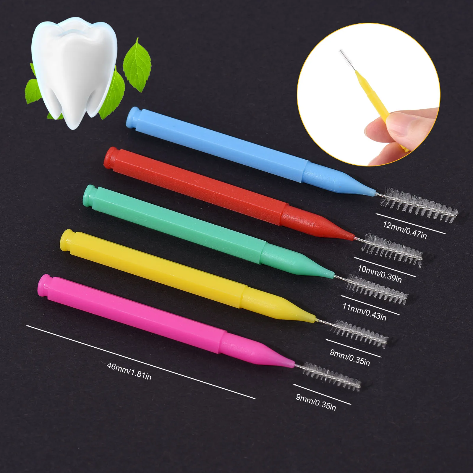 100Pcs/Set Interdental Brushes for Teeth Dental Floss Toothpick Plastic Orthodontic Braces Brush Tooth Cleaning Tool Oral Care