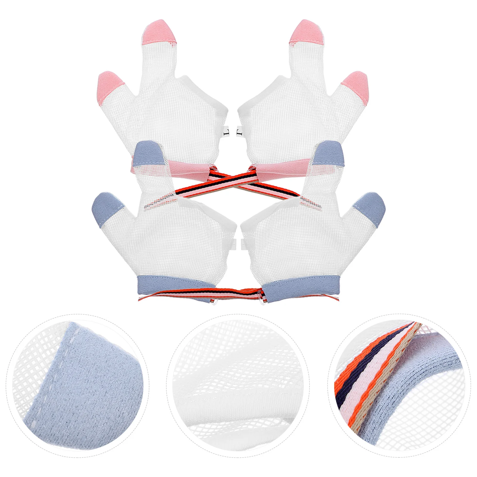 

2 Pairs of Baby Stop Sucking Gloves Infant Stop Biting Thumb Gloves Portable Baby Gloves