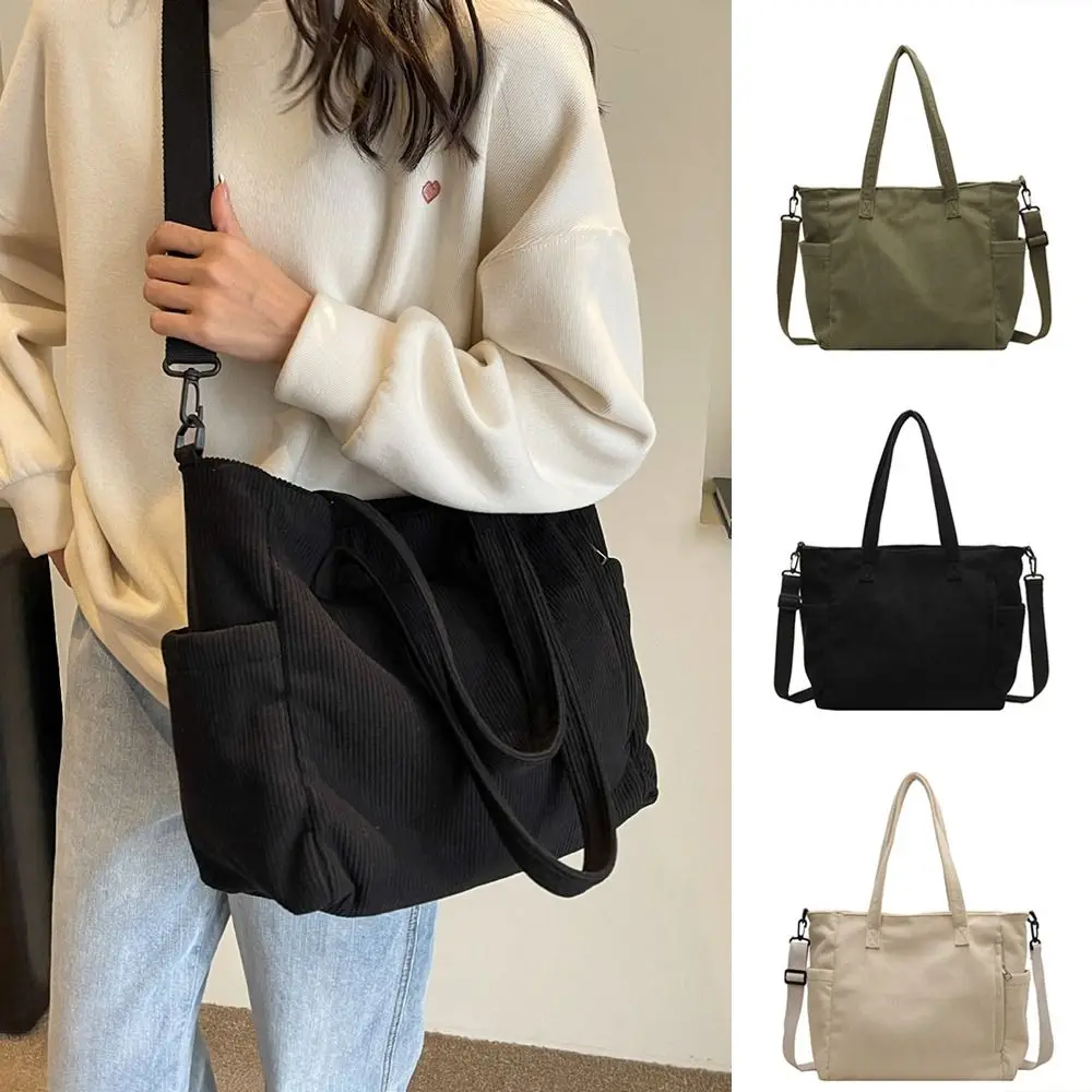 

Corduroy Women Shoulder Bag Fashionable Large Capacity Vintage Sling Bag Crossbody Bag Female