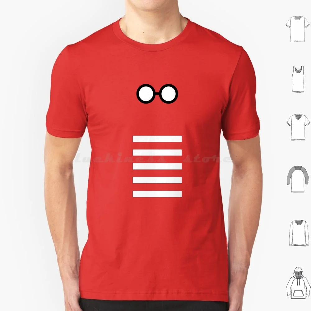 T-Shirt Waldo Minimalista 6Xl Cotton Cool Tee Waldo Whawes Waldo Wally Whawes Wally Red Stripes Humour Minimalista Divertente Carino