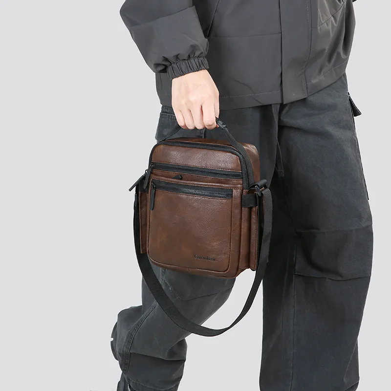 Men's new multifunctional large capacity crossbody bag for business commuting, outdoor leisure use, travel shoulder bag