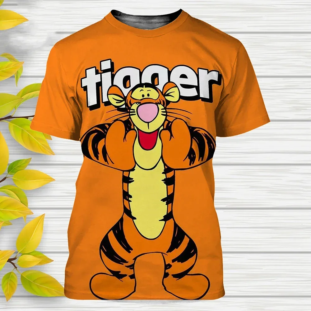 Disney Winnie The Pooh Cartoon T Shirt Uomo Donna Casual T-Shirt Anime Tigger 3D Print Kids Tees Top Abbigliamento