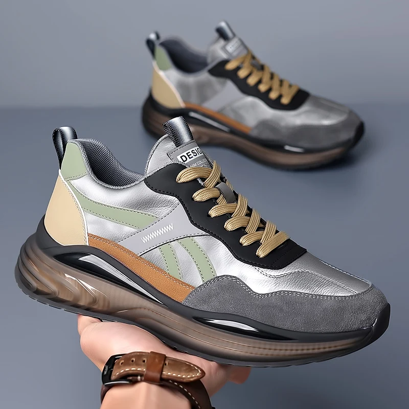 

2023 Hot Sale Man Leather Casual Sneakers Comfortable Walking Shoes Mens Popular Sport Casual Shoes for Men Lace Up Shoe Men