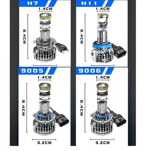 H7 Mini Projector Headlight Lens H8 H11 9005 HB3 9006 HB4 LED Car Lamp Automobles Bulb 70W Canbus 6000K 12V Turbo Fan Cooling. 6