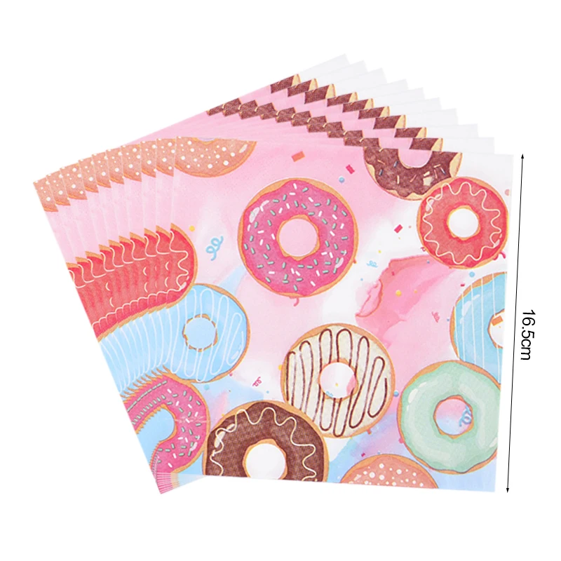 Donut Party Einweg geschirr Set Papp teller Tasse Tischdecke Kinder Mädchen 1. Geburtstags feier Dekoration liefert Baby party – Detail 6