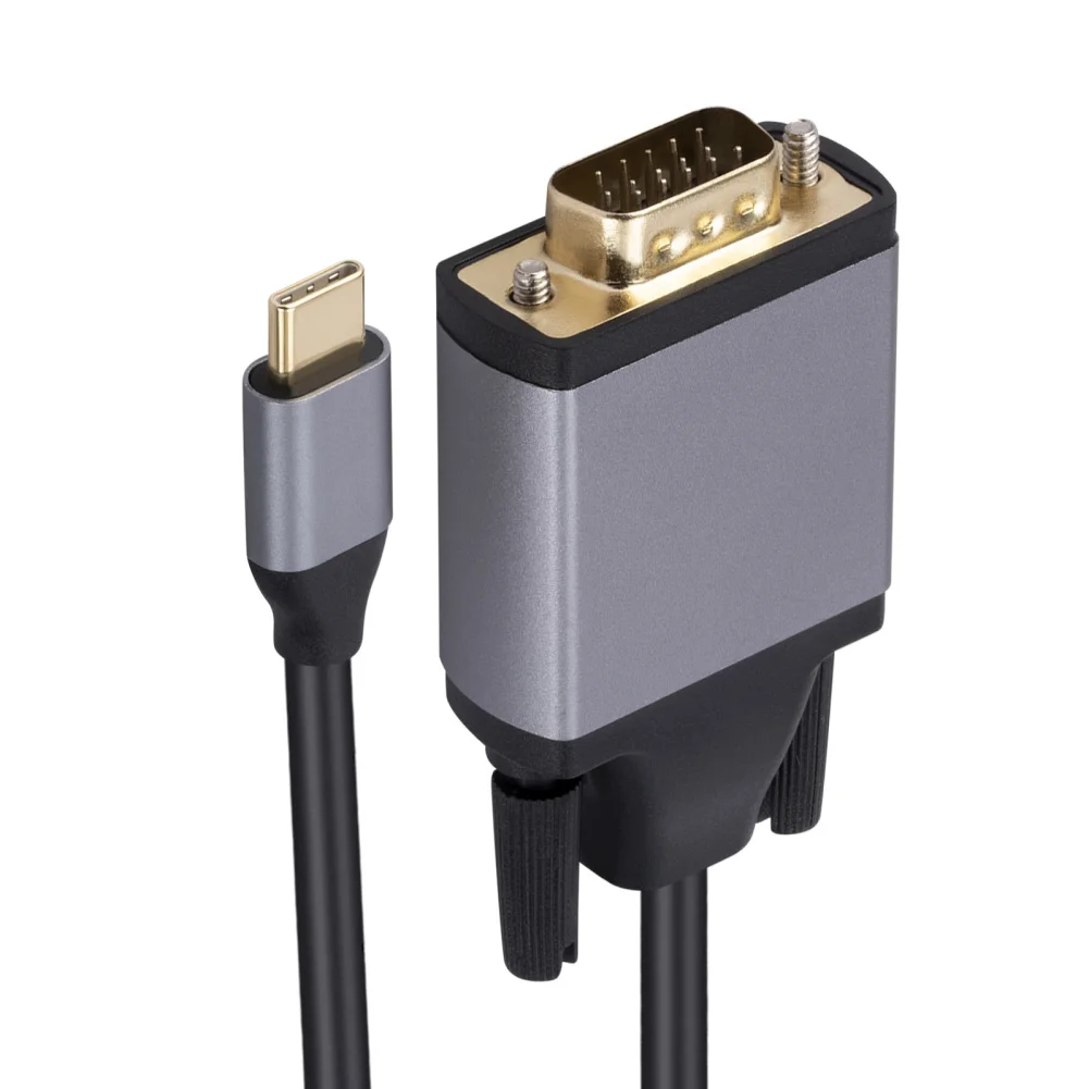 USB-C To VGA Cable Type C To VGA Converter Adapter Cable for Projection Screen Playback Laptop, hdmi to vga adapter cable