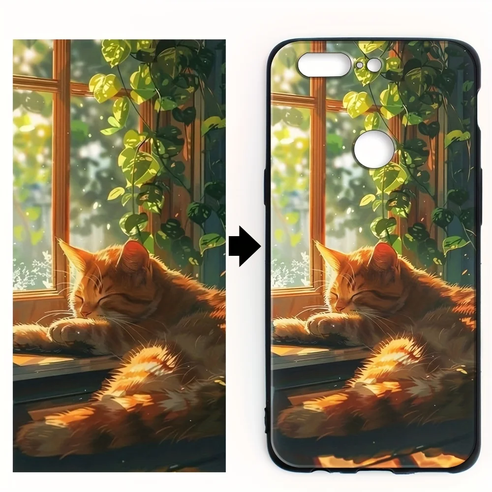 Customizable Black Silicone Shockproof Phone Case - DIY Photo Personalization Option