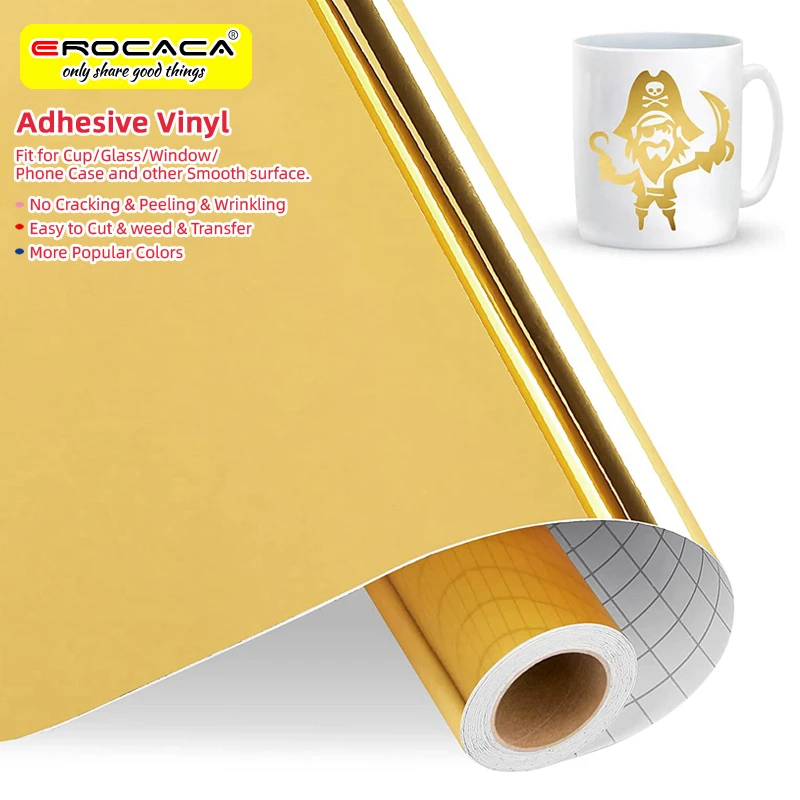 EROCACA rollo de vinilo adhesivo metálico para espejo, película adhesiva permanente de 12 "X3ft/30x100cm para decoración de pared de Cricut Maker| | - AliExpress