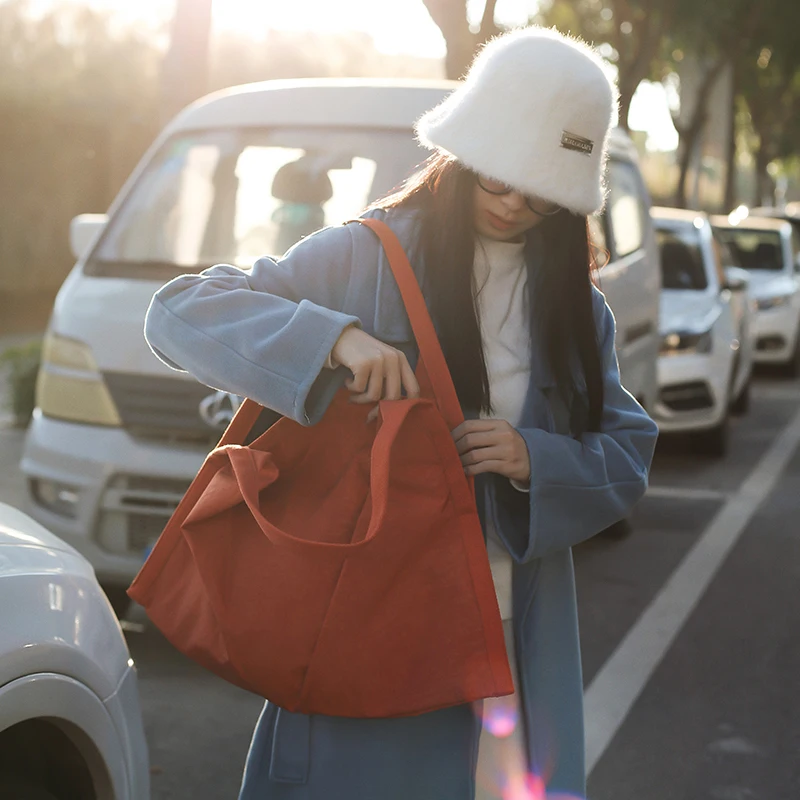 Borse a tracolla oversize per donna Borsa tote shopper leggera impermeabile in tessuto di nylon lavato di grande capacità 2024 Ultima borsa - immagine 3
