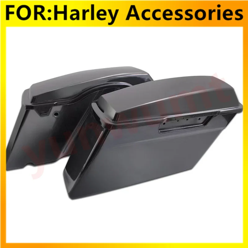 

Complete Black Hard Saddlebags Trunk w Lid Latch Kit for Harley Touring 1994 - 2013 saddlebag