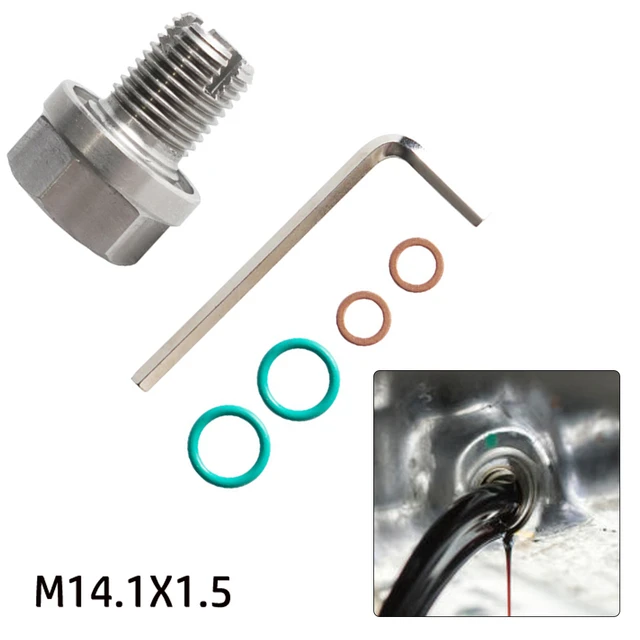 M14.1-1.5x15mm Bouchon de vidange d'huile en acier inoxydable Boulon d'écrou  de vidange de puisard avec joint torique Analyste de réparation de filetage  de casserole d'huile autotaraudeuse - AliExpress