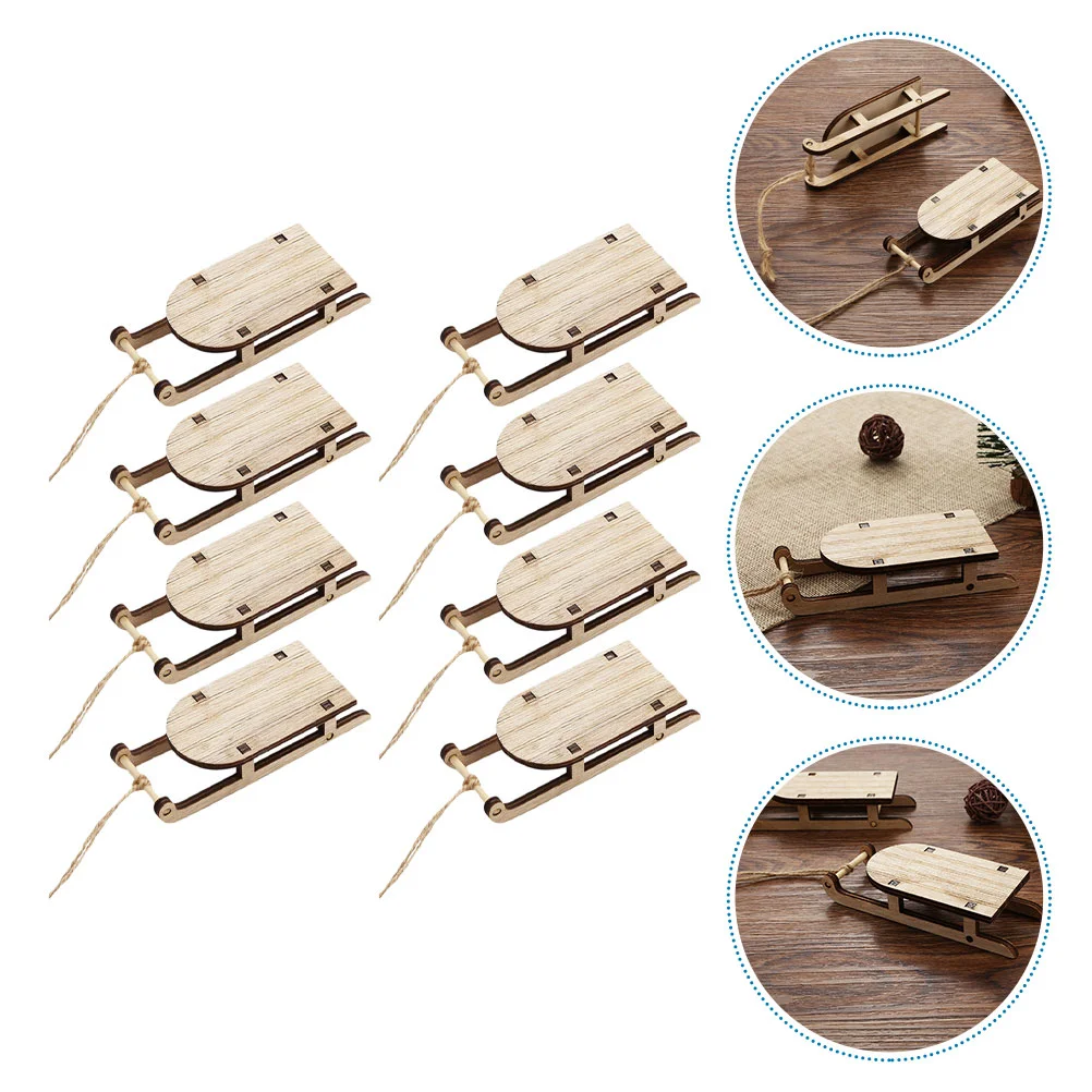 

Wooden Sleighs Model Unpainted Wood Sleigh Pendants Mini Sled Ornament Christmas Sleigh Diy Crafts Christmas Tree