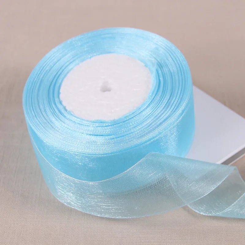 Burgundy Transparent Organza Ribbon for DIY Crafts and Decorations