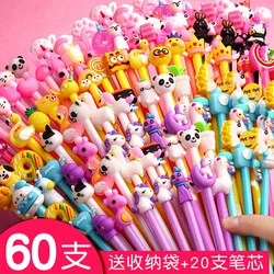Ensemble de stylos Gel à dessin animé Kawaii, 30 à 60 pièces, 0.38/0.5mm, papeterie créative pour Signature d'étudiants, fournitures scolaires et de bureau, cadeaux 
