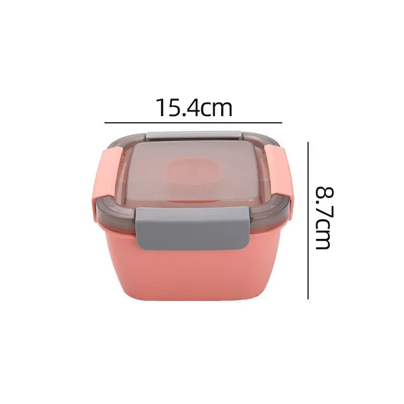 Portable Salad Lunch Container Salad Bowl 2 Compartments with