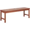 3 Person Outdoor Patio Chevron Wood Dining Bench All Weather Backyard Conversation Garden Poolside Balcony 53 Inch Brown 2