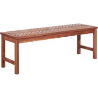 3 Person Outdoor Patio Chevron Wood Dining Bench All Weather Backyard Conversation Garden Poolside Balcony 53 Inch Brown 2