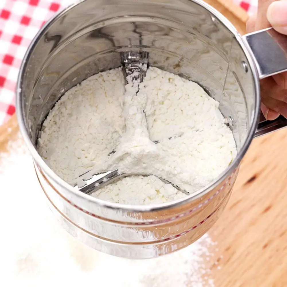 Handheld Flour Sieve Icing Sugar Shaker Stainless Steel for Baking Pastry Baking Tools Powder Flour Mesh Sifter Cup flour sifter baking tools powder sieve powder sugar shaker
