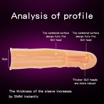 Man Nuo Realistic Penis Sleeve Reusable Condoms Soft Penis Extender Enlargement Delayed Ejaculation Cock Cover Sex Toys For Men 6
