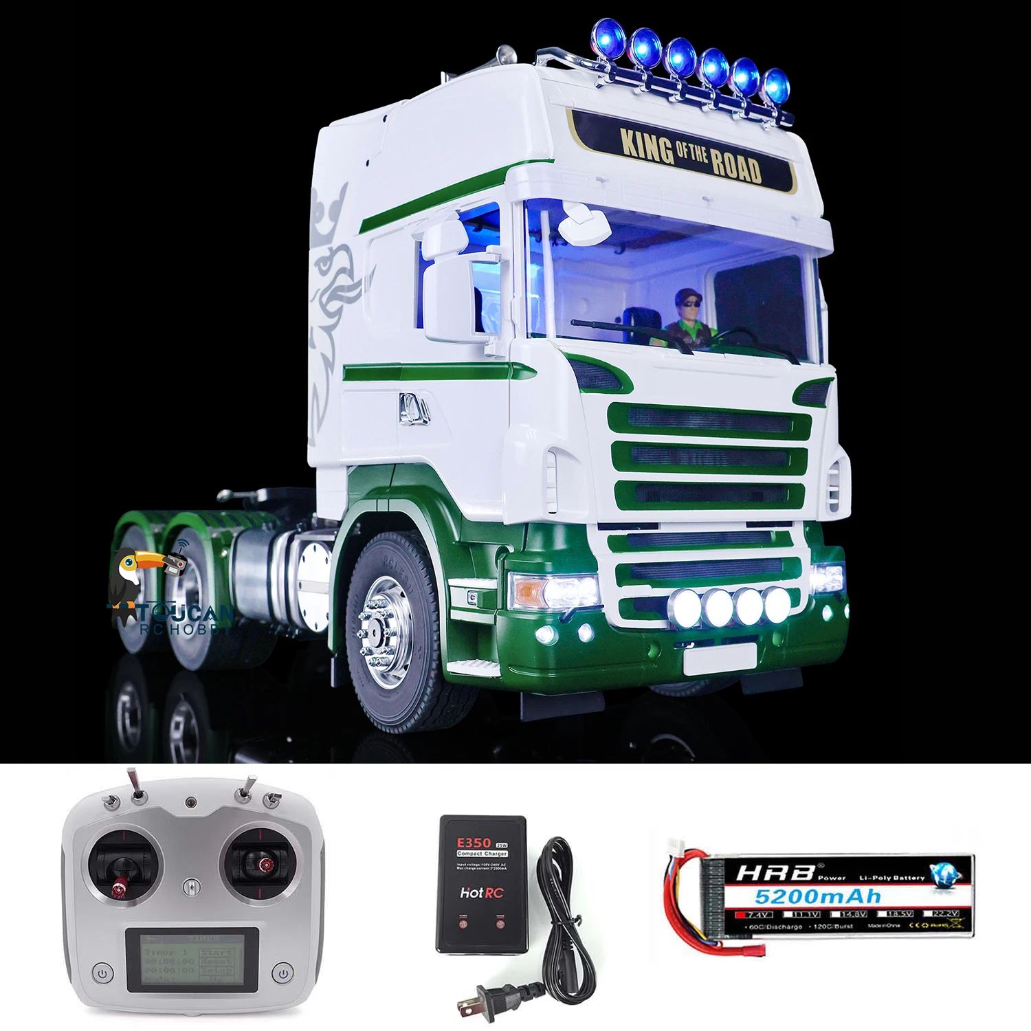 

1/14 LESU RC Tractor Truck 6x6 for Tamiyaya RTR Upgraded Remote Control Car Painted Assembled Lights Sounds Toy THZH1486