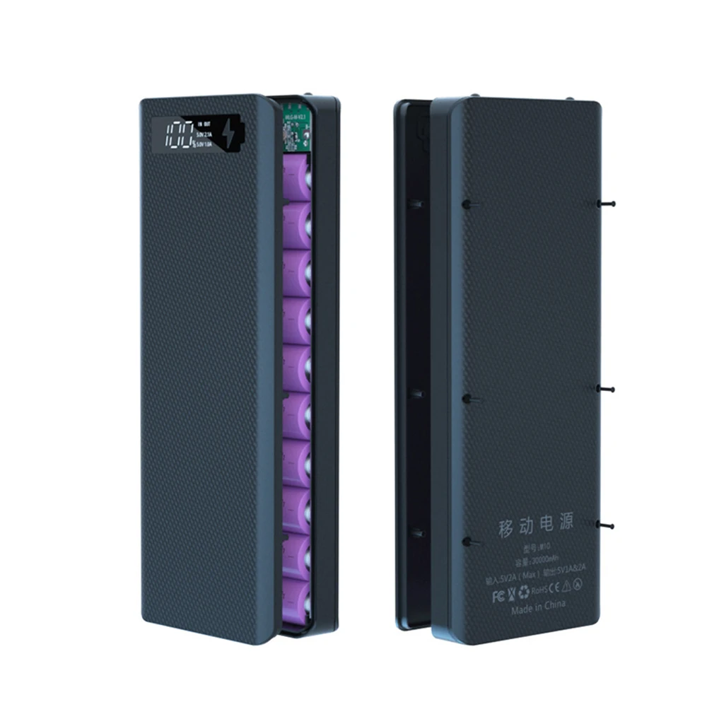 Scatola Batteria Rimovibile A 10 Sezioni 18650 Con Display Digitale A Led Kit Scatola Batteria Per Smartphone Fotocamere Digitali