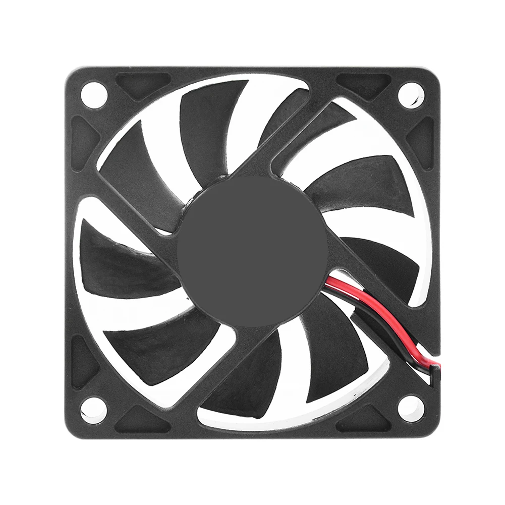 60 X 60 X 10mm Low Noise CPU Heat Sink Cooler 2 Pins 12V DC Cooling Fan Computer PC Case CPU Cooler Case Fan 4900-6050 RPM 2pcs