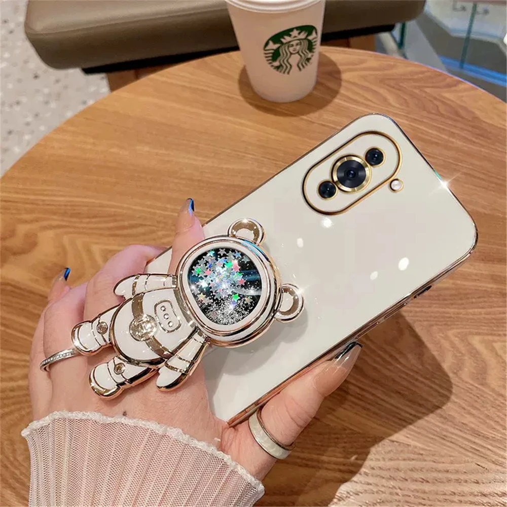 Quicksand Bear Astronaut Plating Kickstand Phone Case