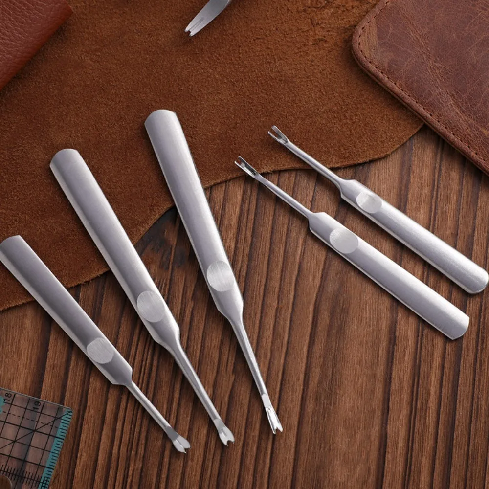 U+V Shaped Leather Stitching Skiving Handmade Groover Punching Tool Kit Leathercraft Hole Puncher Edge Beveler Tool Kit