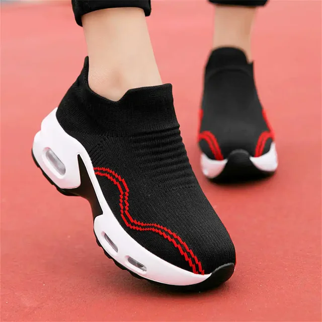 Non-slip Without Strap Elderly Vulcanize Purple Women Shoes Sneakers Woman Sport Tennes Pas Cher Health Loafer\'lar Trends
