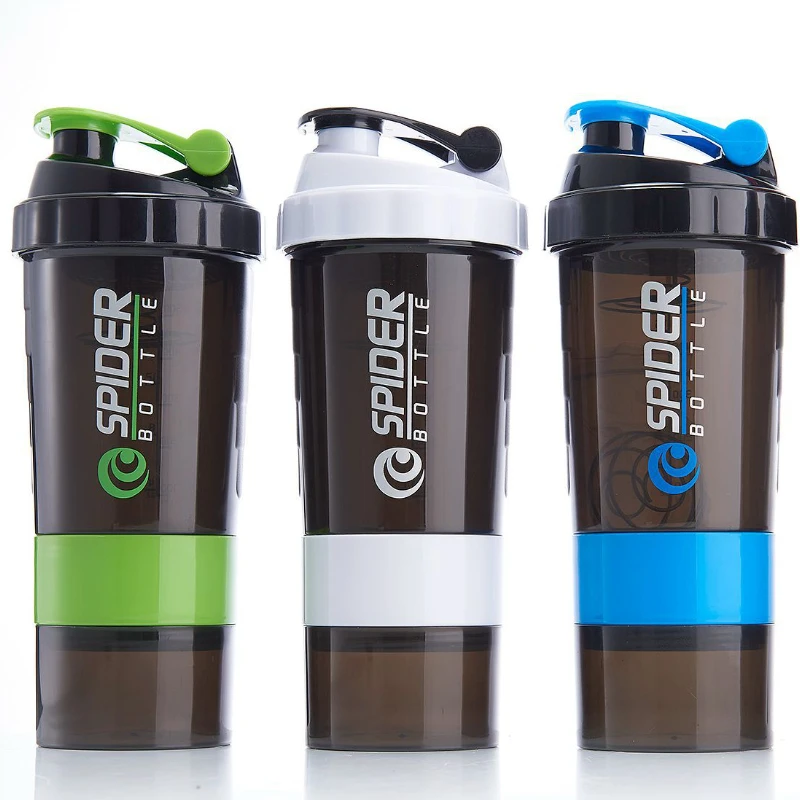 3 Layer Sports Shaker Bottle Protein Shaker Cup Sports Protein Powder