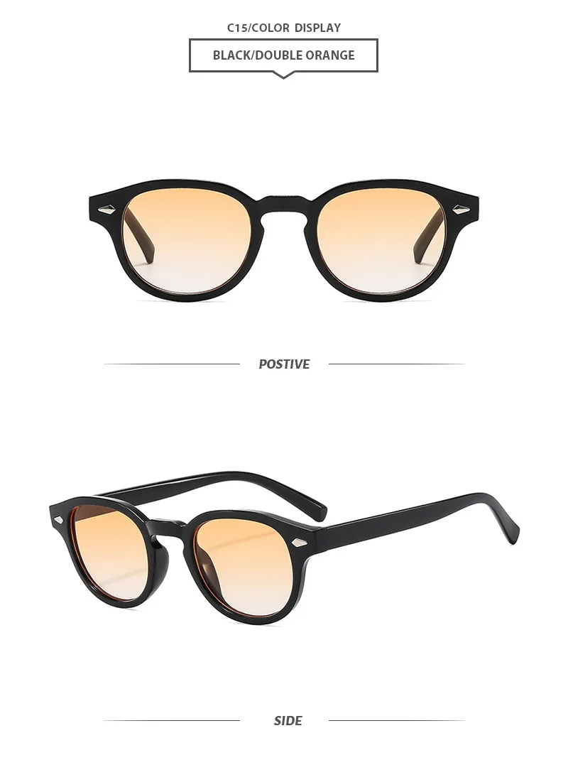 Neue mehrfarbige Retro-Sonnenbrille mit kleinem Rahmen, grenzüberschreitende europäische und amerikanische Sonnenbrille, vielseitig einsetzbar mit Metallscharnier – Detail 19