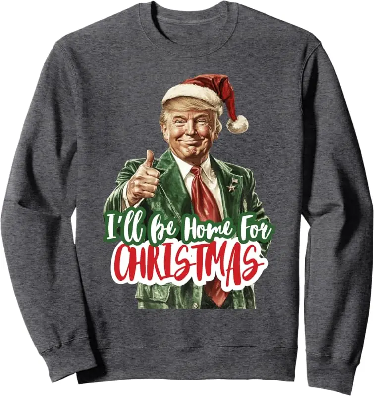 thumbnail image 1 of Suéter con capucha navideño de Trump, 1 of 4