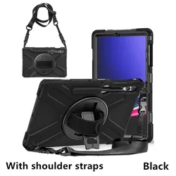 Durable Kids Tablet Stand Cover with Enhanced Protection - S10 Ultra 14.6 inch (Black With Straps)