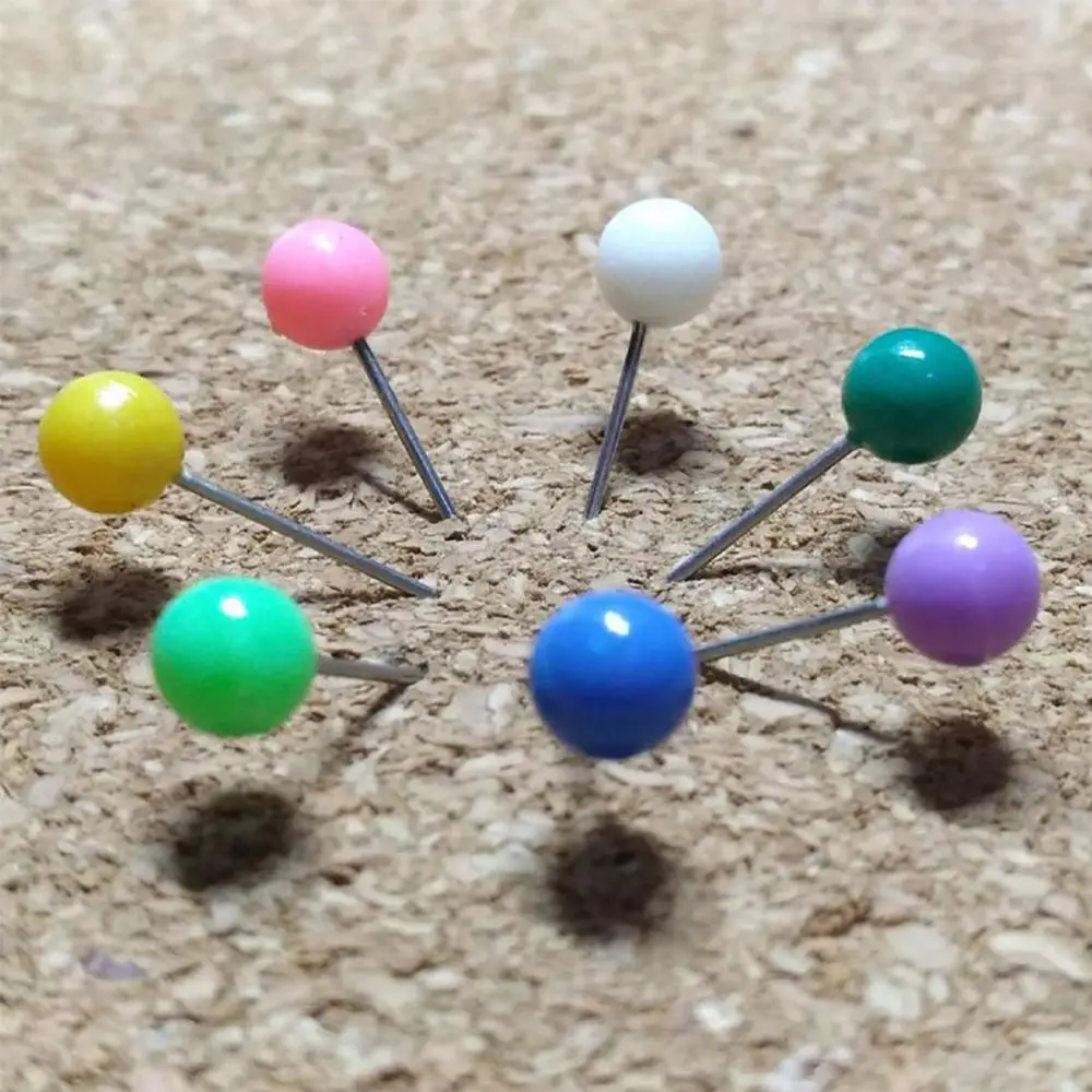 Push Pins 500 PCS/Set Map Tacks Push Pins Plastic Head with Steel Point 4mm 11mm Cork Board Safety Colored Thumbtack Office School Supply