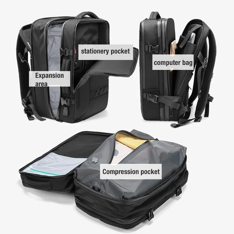 Men and Women Vacuum Backpack 16 inch Vacuum Seal Business Travel Compression Expandable Airline Approved Backpack with Air Pump mens backpack,women backpack
