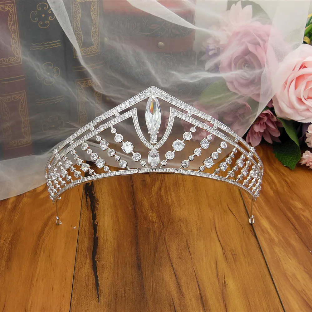 

Big Wedding Crown Headband Tiara CZ Bridal Tiaras And Crowns Diademas Para el Pelo Mujer Couronne Mariage Coroa Novia WIGO1379